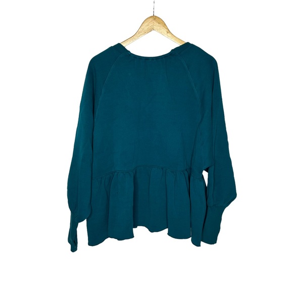 Last Chance NEW Free People Movement Care Charm Sweatshirt teal small - Picture 7 of 16